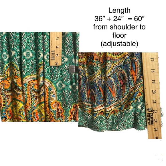 Spense Artsy Maxi Dress S Baby Doll Halter V-neck Cinch Waist Paisley Sleeveless - Picture 9 of 9